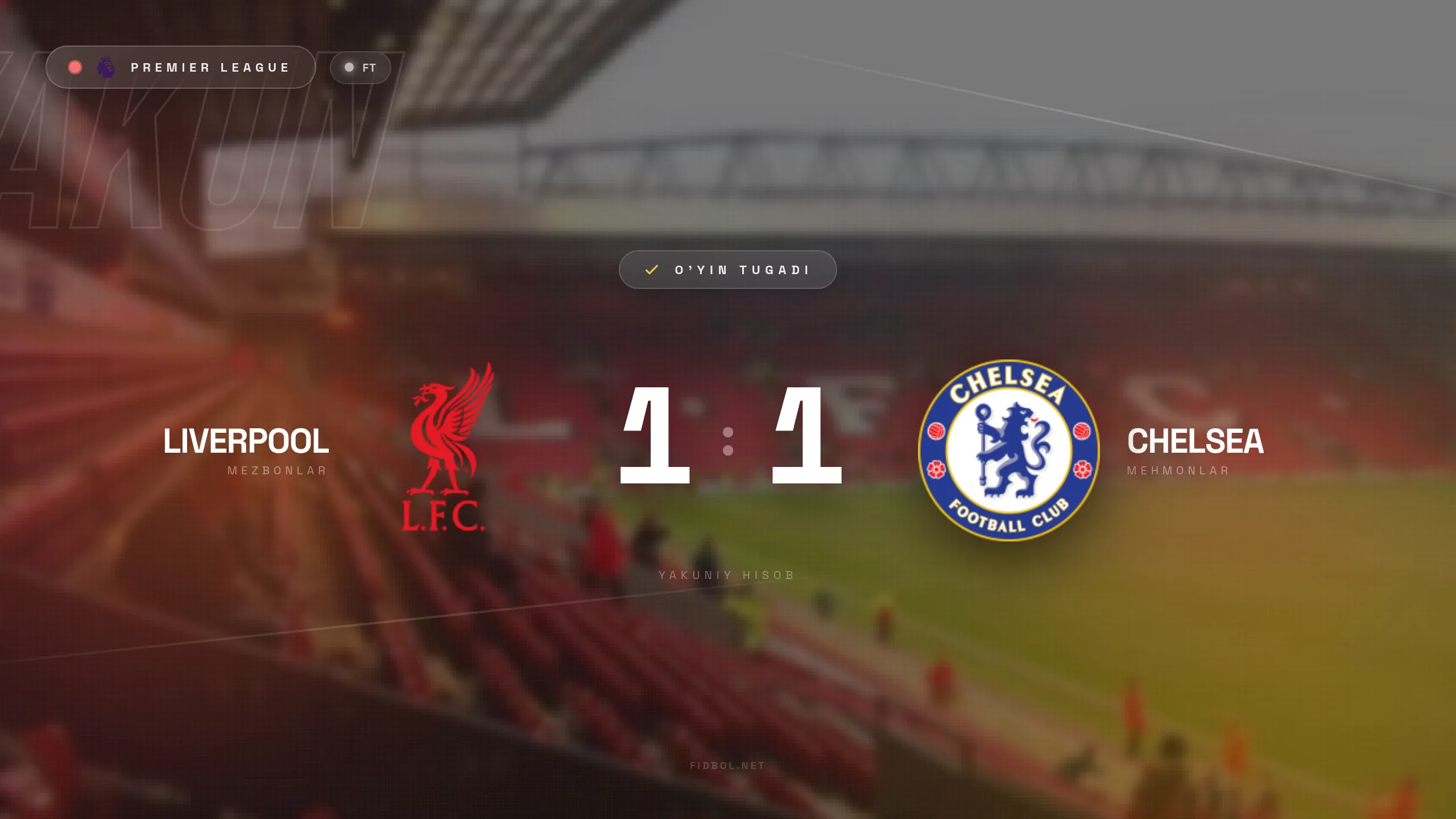APL. Liverpul Chelsi bilan durang o'ynadi