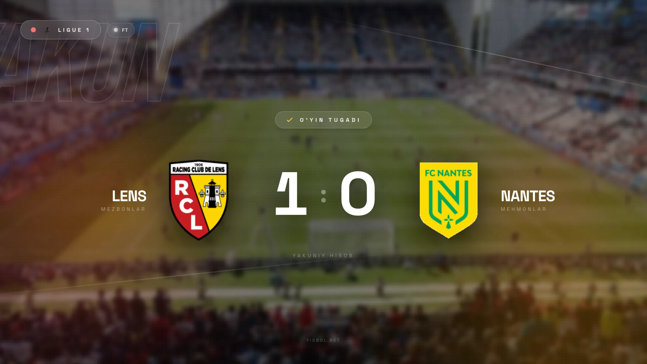 Liga 1. Lans Nant ustidan g'alaba qozondi