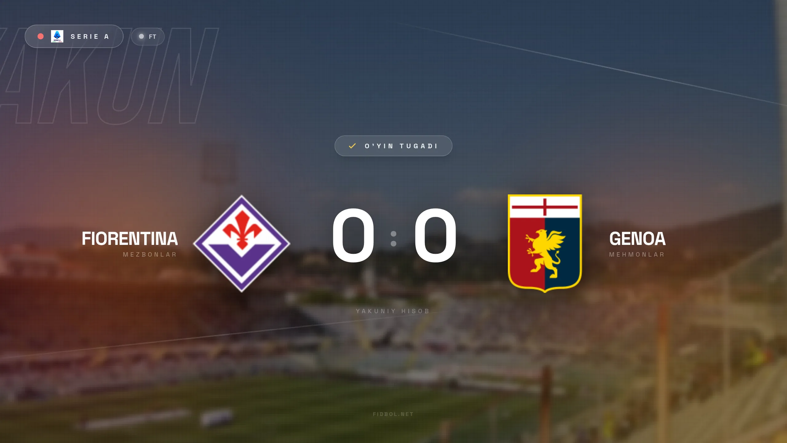 Seriya A. Fiorentina va Jenoa durang o'ynadi
