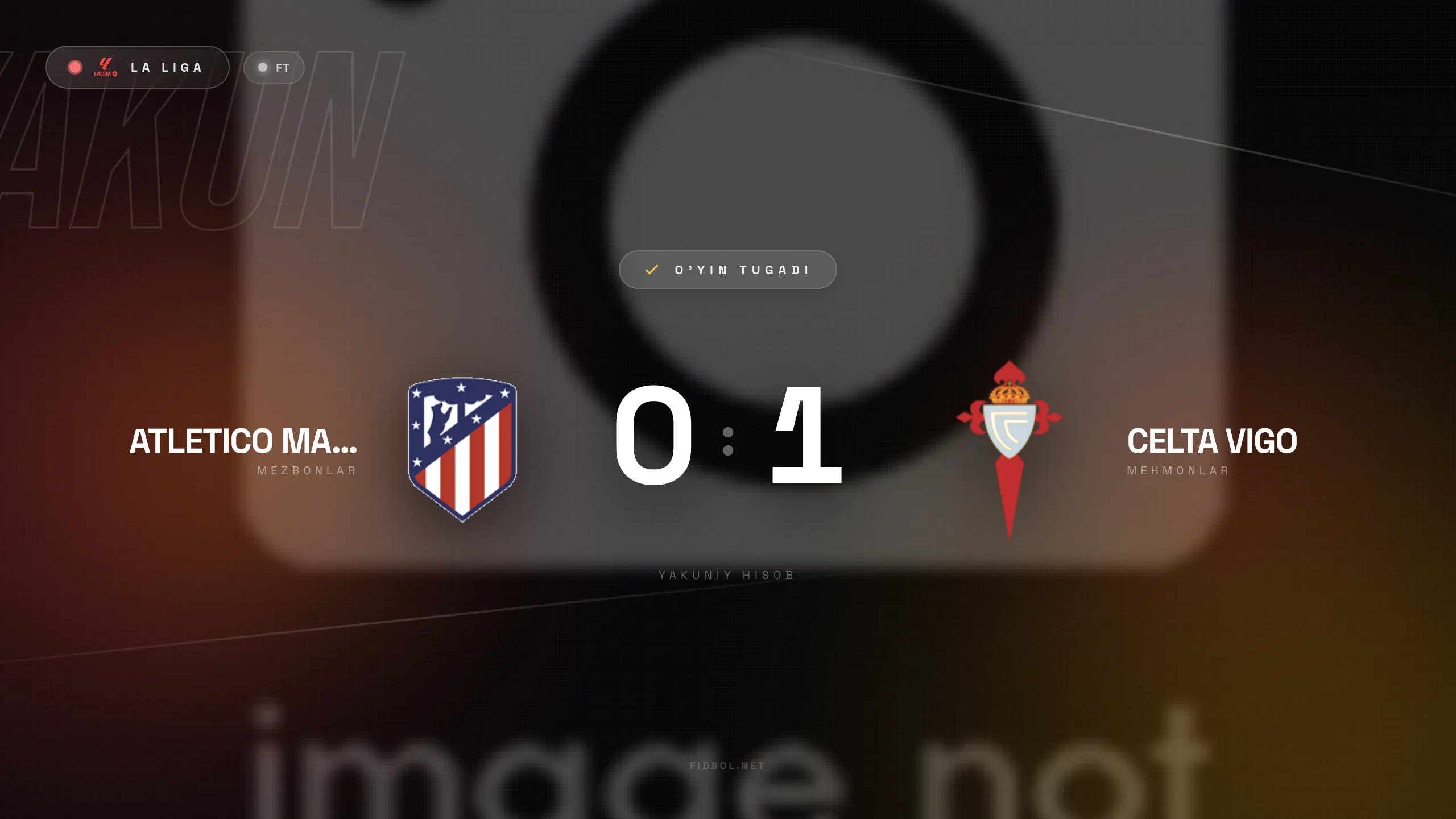 La Liga. Selta Vigo Atletiko Madrid ustidan g'alaba qozondi