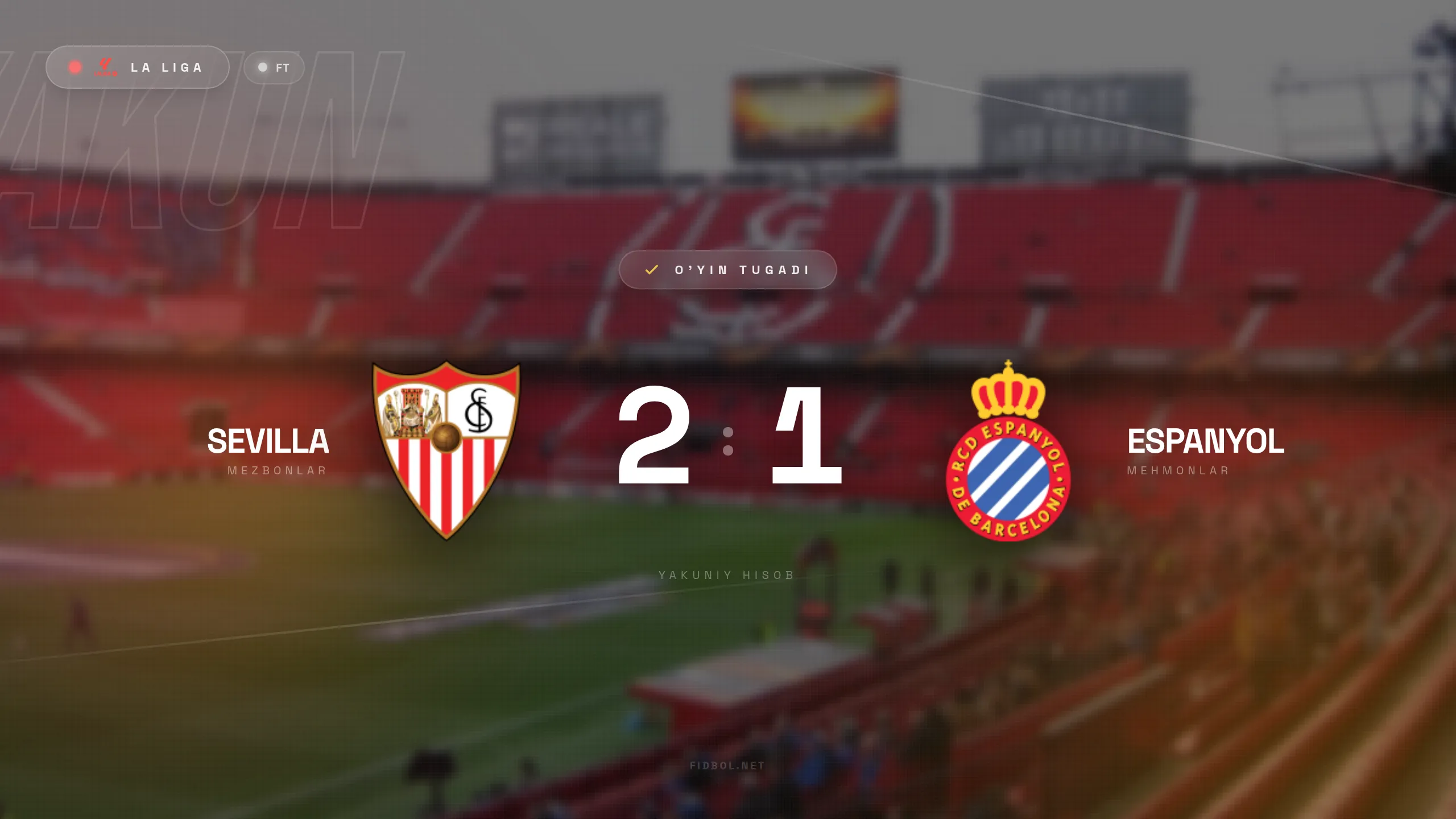 La Liga. Sevilya Espanyolni mag'lub etdi