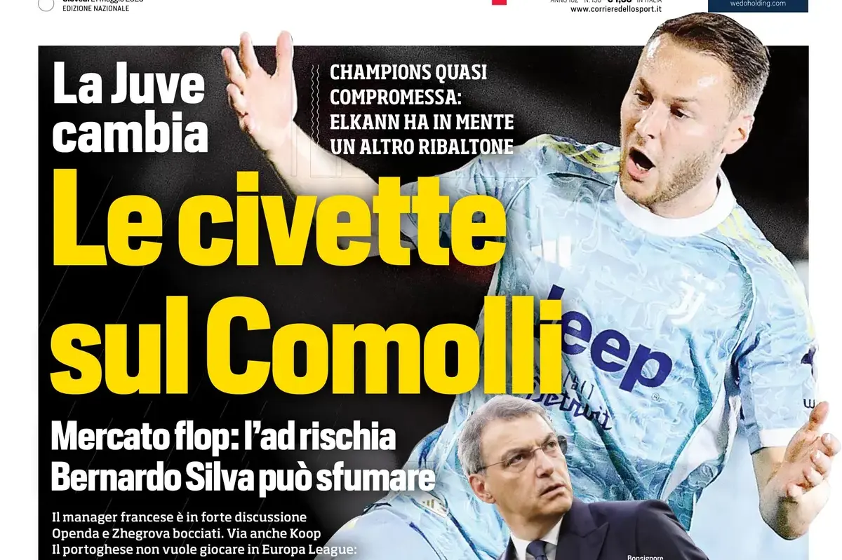 Bugungi gazetalarda: Komolli xavf ostida, Napoli shoshilmoqda, Interga Palestra mukofoti