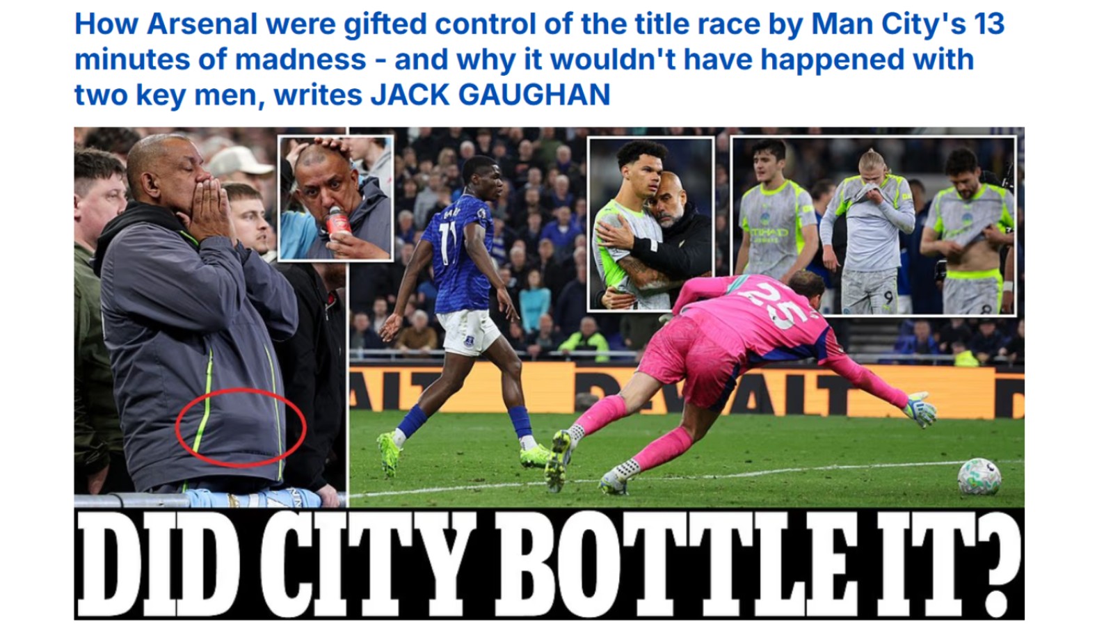 APL. 'Bottling' mavzusi Man City uchun muhim ahamiyatga ega