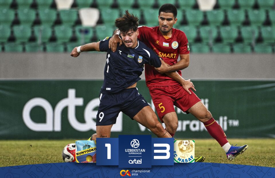 Superliga. Bir kishi kam boʻlib qolgan "Nasaf" "Bunyodkor"ni magʻlub etdi