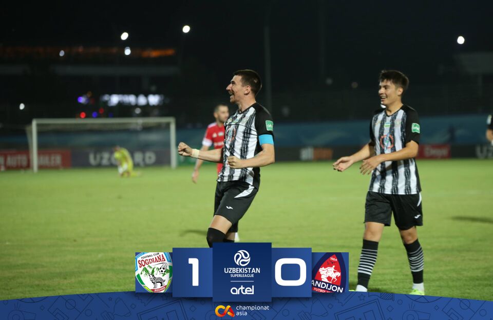 Superliga. Dorievning yagona goli "Soʻgʻdiyona"ga "Andijon" ustidan muhim gʻalaba keltirdi