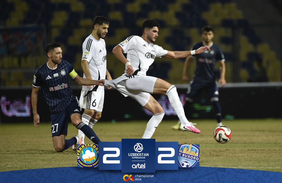 Superliga. "Paxtakor" oʻz maydonida "Buxoro" bilan jangovar durangga imzo chekdi