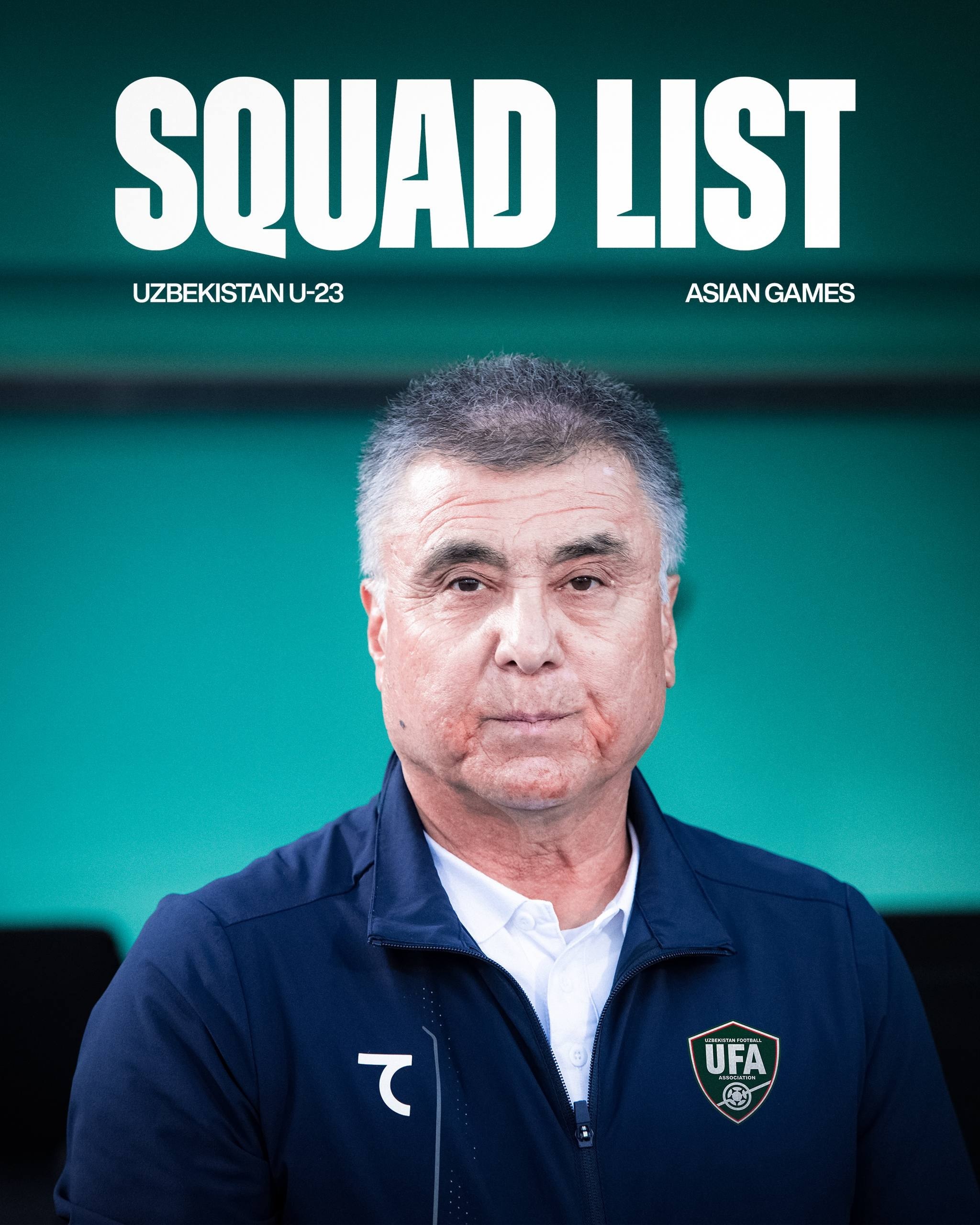 O‘zbekiston U-23 terma jamoasining Osiyo o‘yinlari uchun tarkibi ma’lum